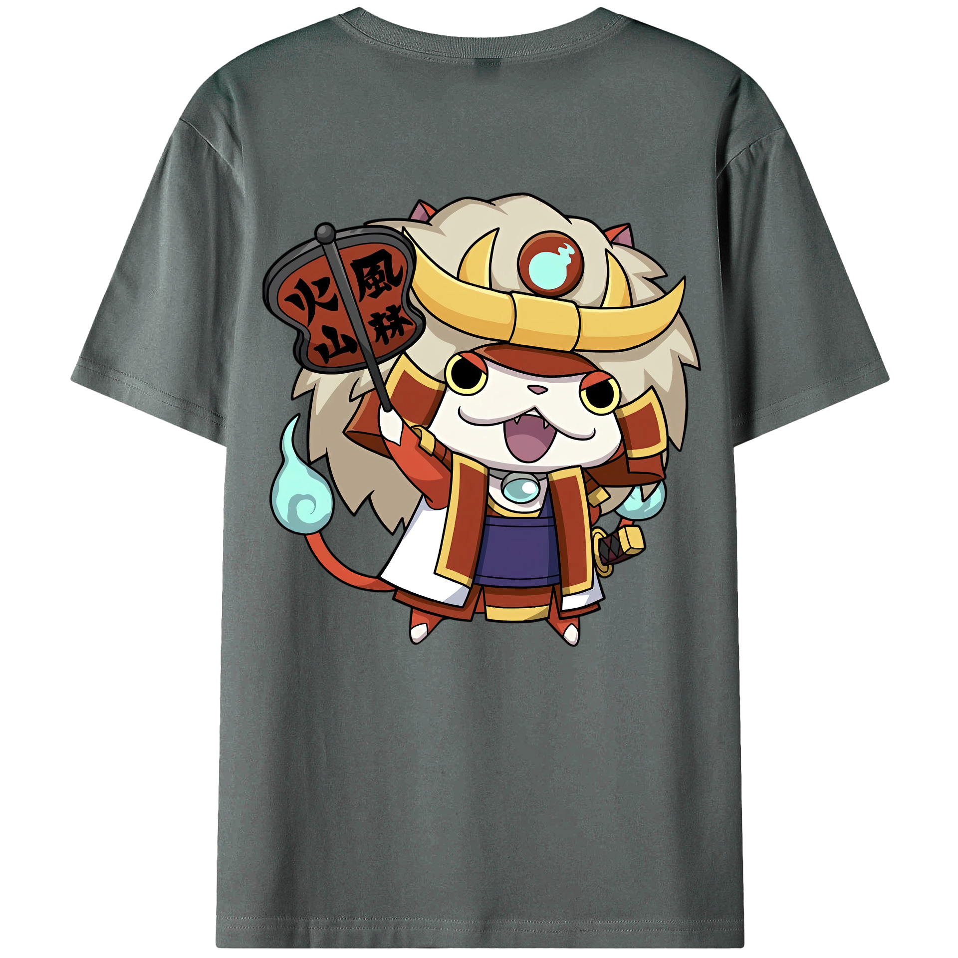 （画像用） 妖怪ウォッチ Yo-kai Watch 綿100％ メンズ半袖Tシャツ（バックプリント） 通気性